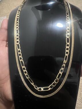 Layered Gold Chain Necklace Set